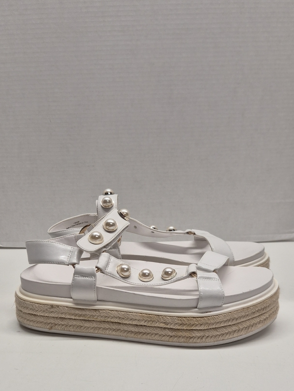 Karl Lagerfeld Paris Pazya Sandals Pearl Platform Espadrilles Shoes White 11